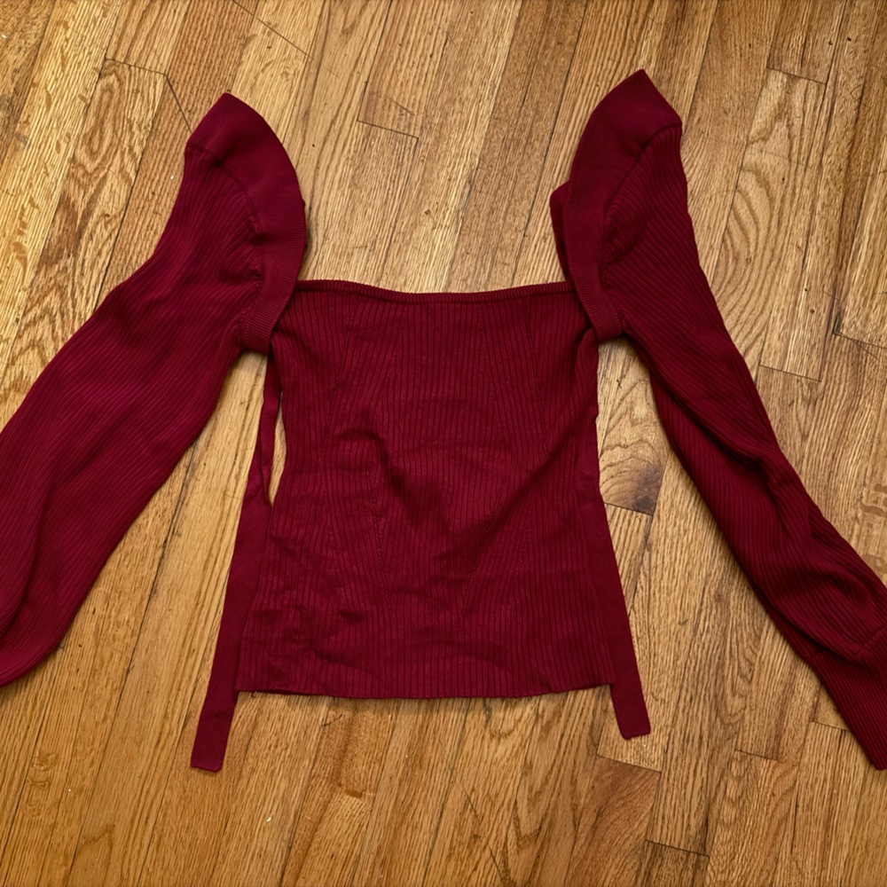 Berry Red Sweater Blouse